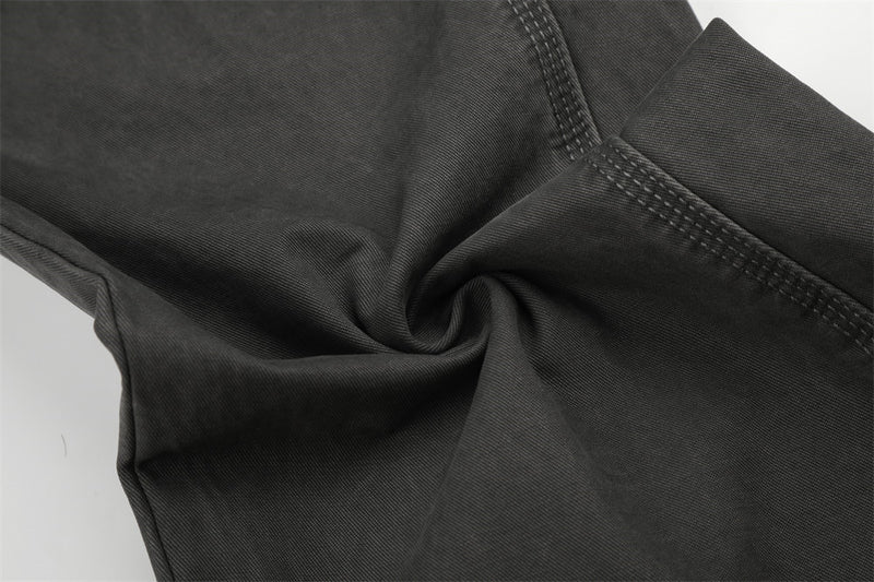 Pantalon cargo gris délavé à rivets pour homme – Coupe ample et décontractée
