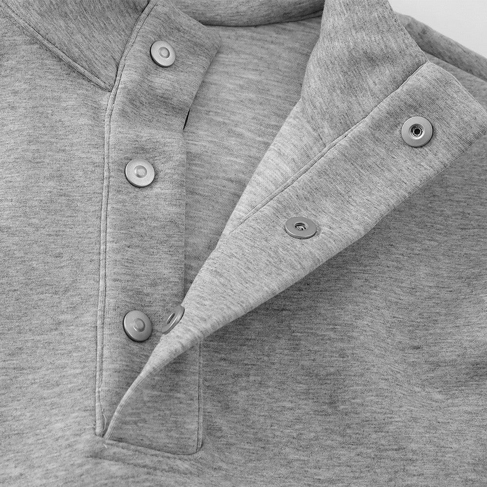 Sweat-shirt homme à col montant et quart de zip – Coupe oversize