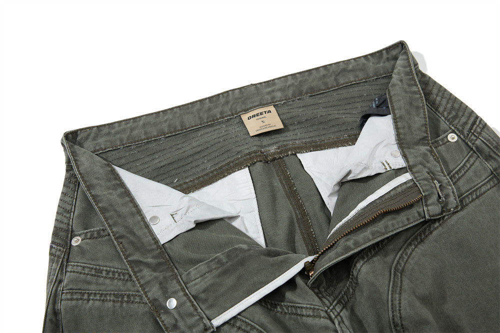 Wide-Leg Patchwork Pants – Deconstructed Arc Seam, Baggy Fit