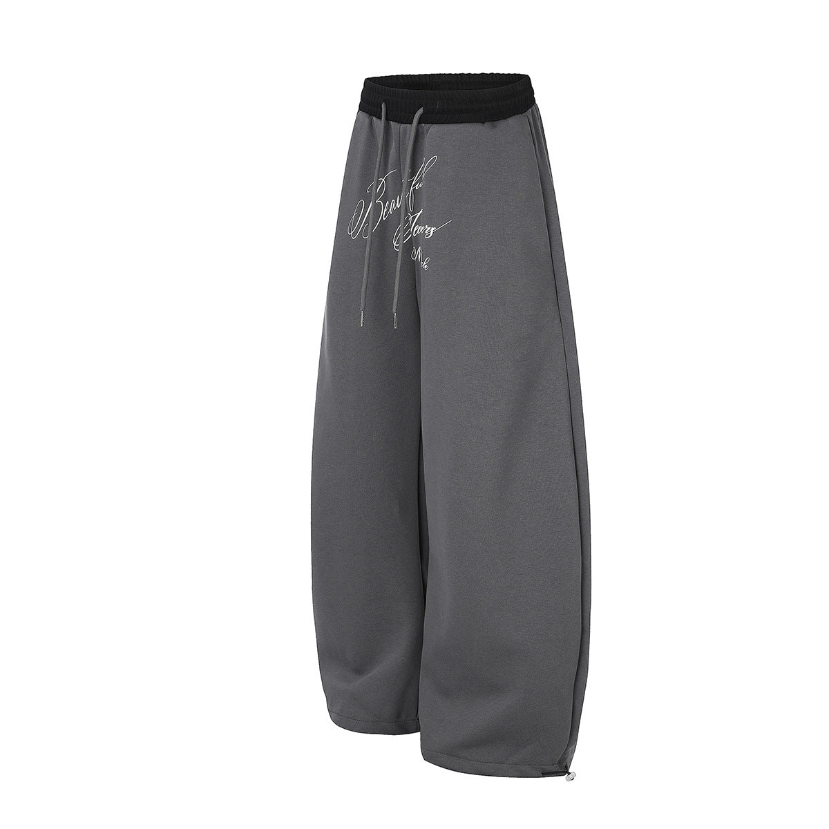 Pantalon de survêtement large à inscription et ceinture contrastante