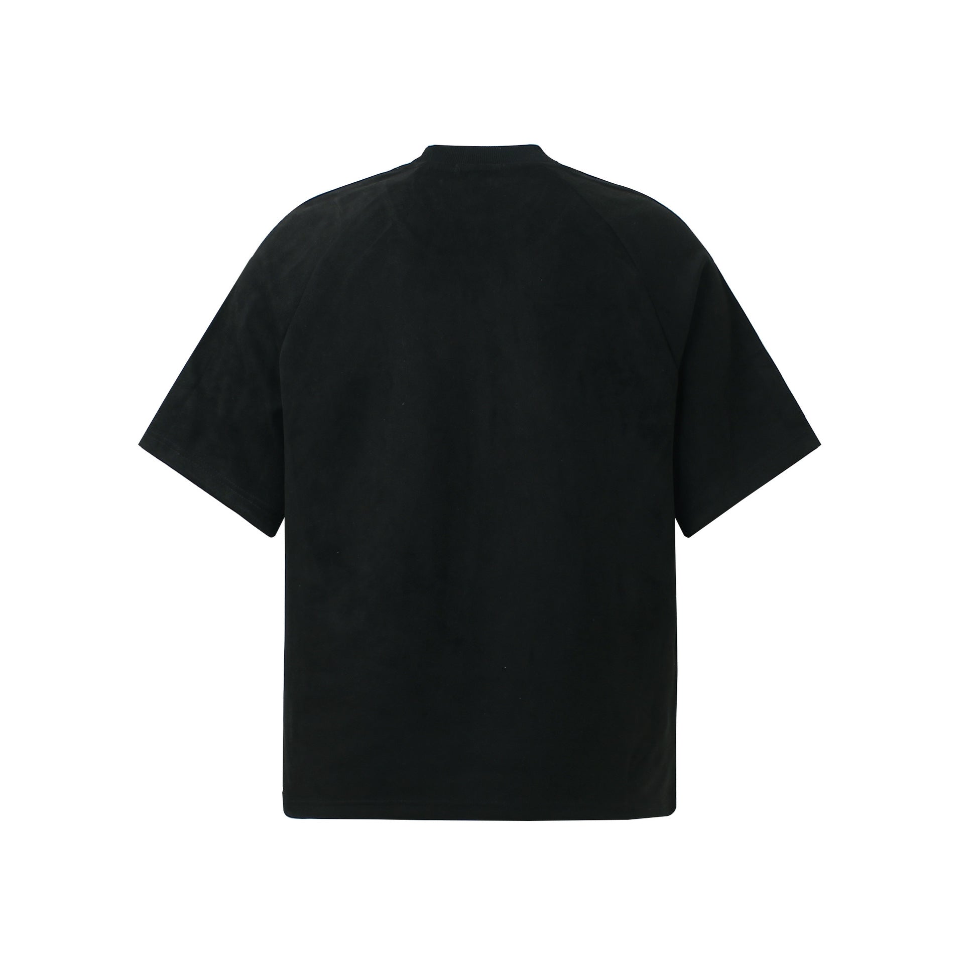 GLFSMADE Colorblock Suede Panel Short Sleeve T-Shirt