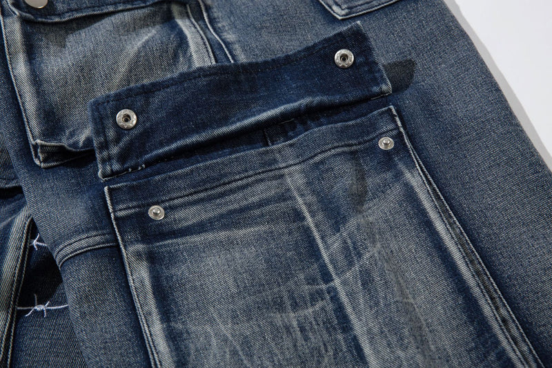 Wide-Leg Cargo Jeans with Barbed Wire Embroidery – Baggy Streetwear Denim
