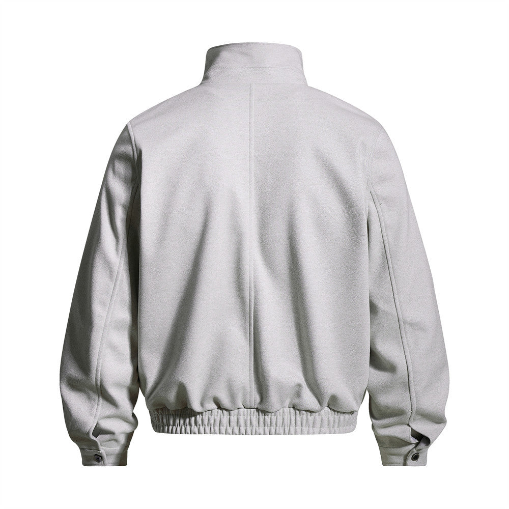 Blouson bomber homme court à col montant – Coupe décontractée, gris clair