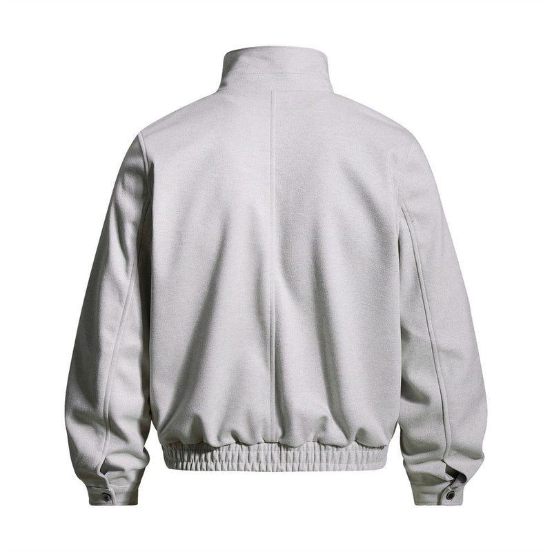 Blouson bomber homme court à col montant – Coupe décontractée, gris clair