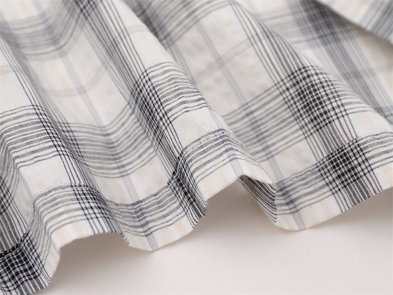 Camisa informal de botones para hombre – Estampado de graffiti a cuadros, estilo punk urbano de manga larga
