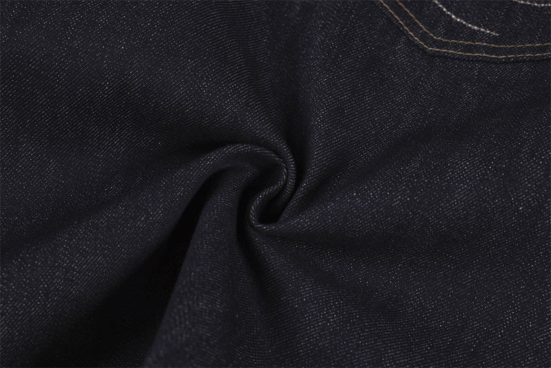 RHNDE Dark Wash Wide-Leg Denim Shorts with Floral Pocket Lining