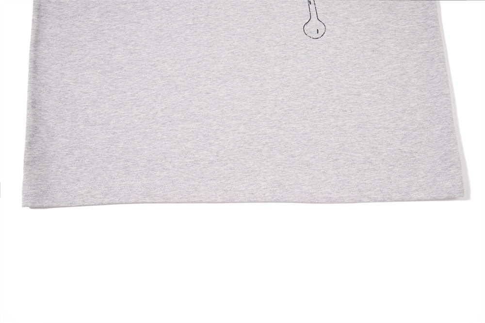 Long Sleeve Polo Shirt with Graffiti Star Print