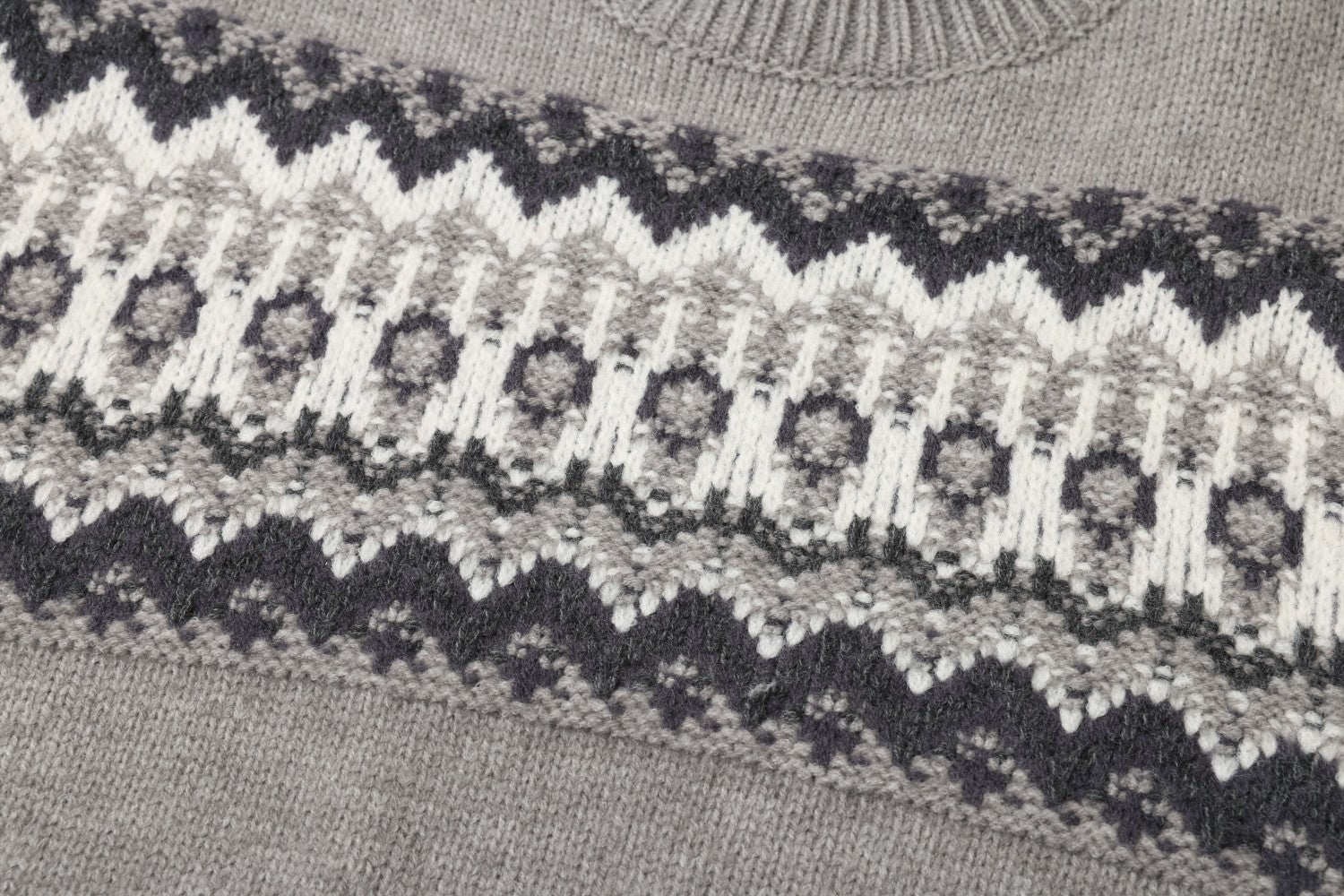 Fair Isle Jacquard Knitted Crew Neck Sweater – Vintage American Style