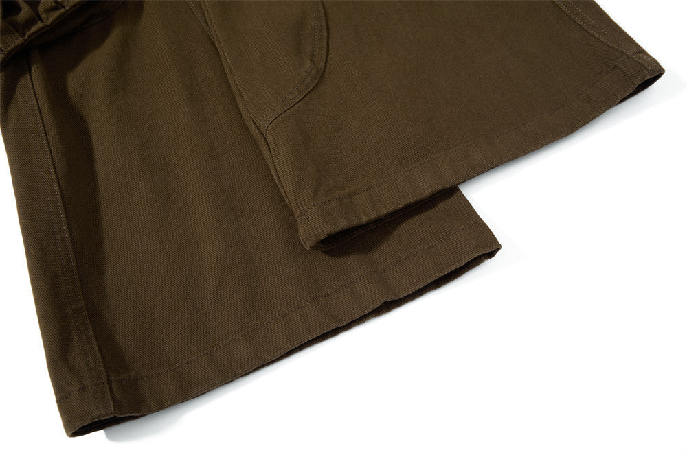 Men's Deconstructed Flare Cargo Pants with Ruched Pockets & Zip Detail