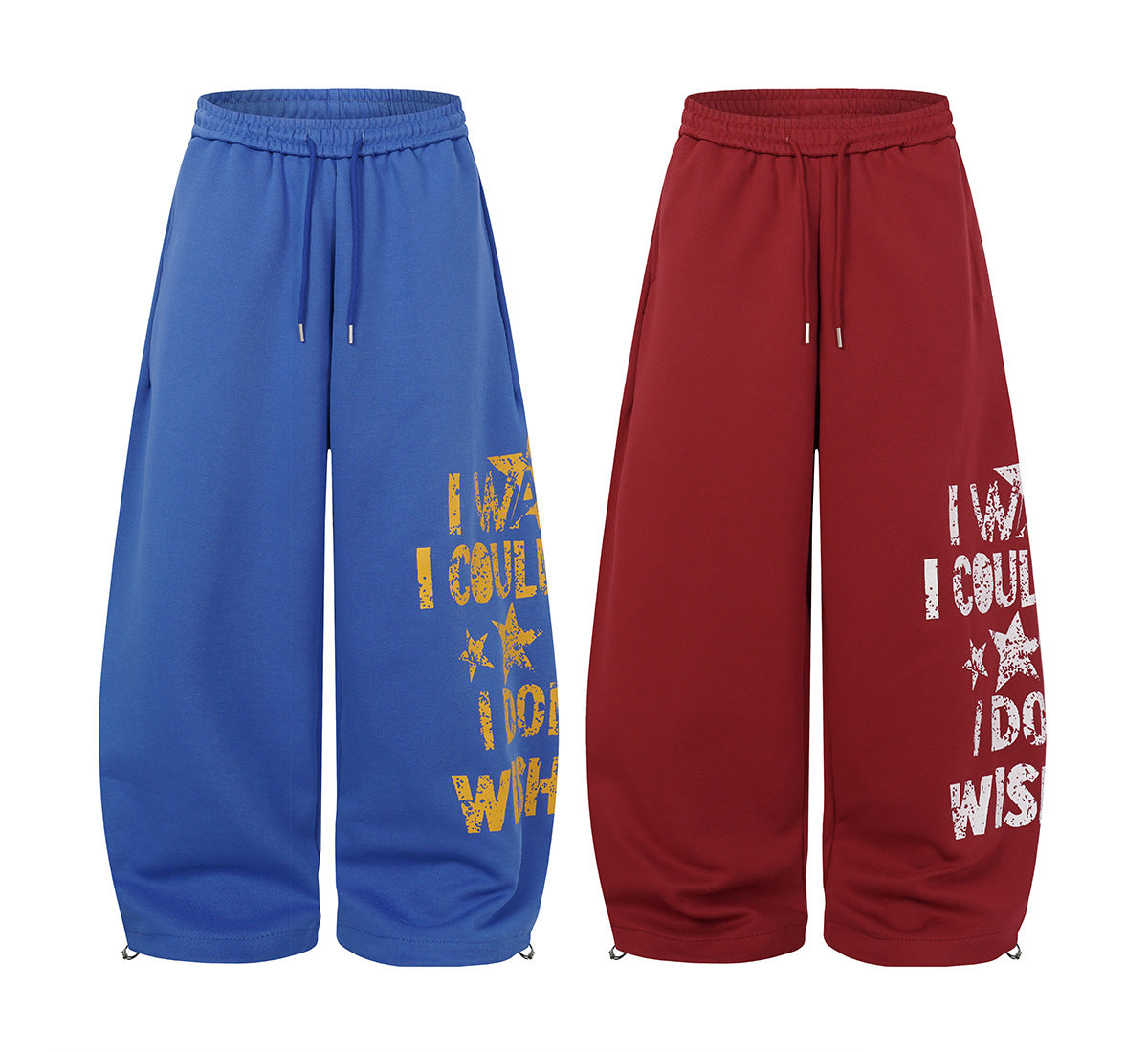 Wide-Leg-Jogginghose mit Used-Grafikprint – Relaxed-Fit-Jogger