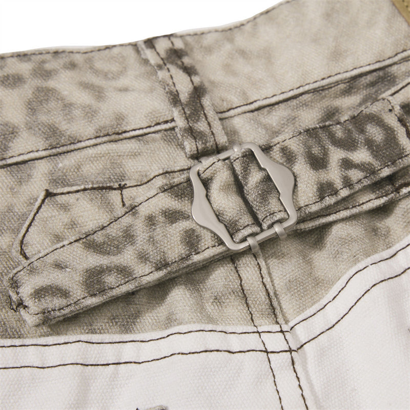 Wide-Leg Leopard Print Jeans – Baggy Fit Punk Streetwear Pants for Men