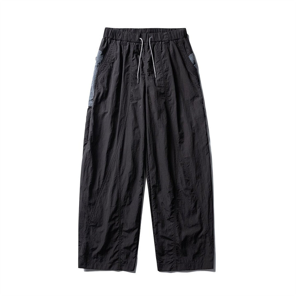Baggy Wide-Leg Parachute Pants – Unisex Drawstring Jogger with Elastic Waist