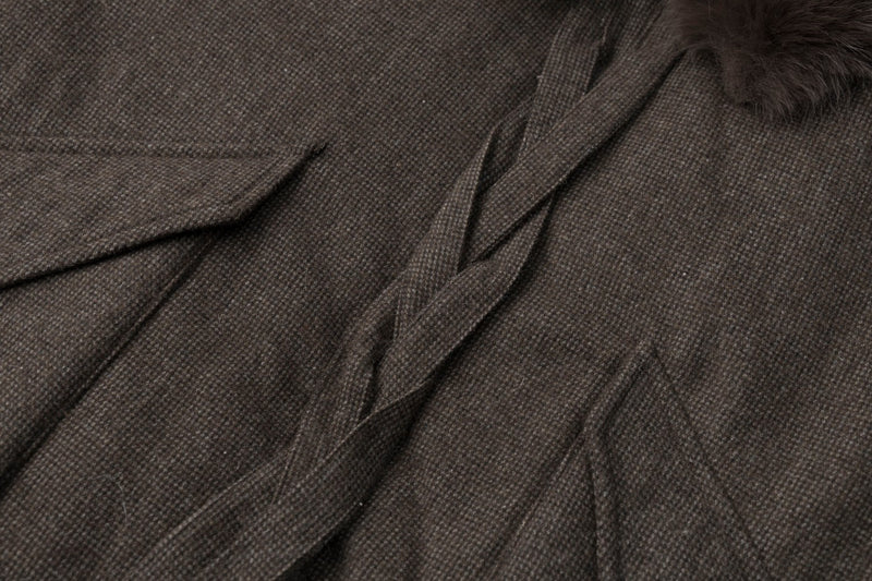 Wool Blend Bomber Jacket with Faux Fur Collar – Vintage American Style