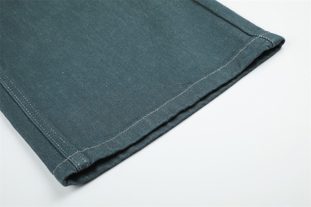 Baggy-Jeans mit weitem Bein für Herren – Kontrastnähte, gerade 5-Pocket-Denimhose