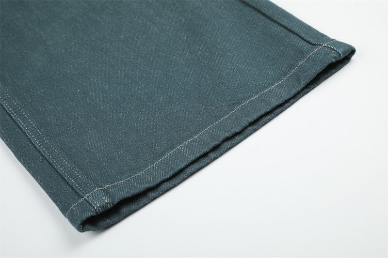 Baggy-Jeans mit weitem Bein für Herren – Kontrastnähte, gerade 5-Pocket-Denimhose