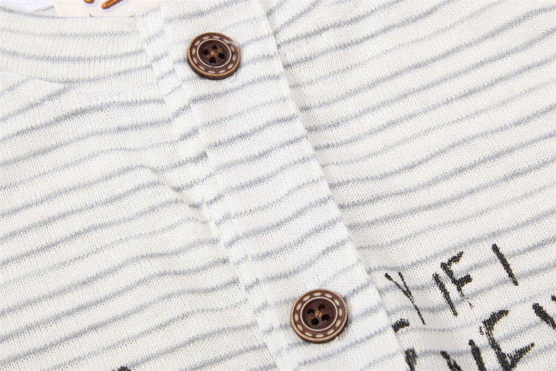 Striped Shirt Long Sleeve Men's Henley with Abstract Butterfly Graphic