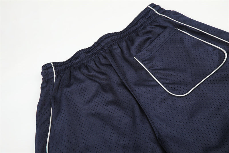 Herren-Meshhose mit weitem Bein und elastischem Bund – Script-Logo-Print, gerader Schnitt
