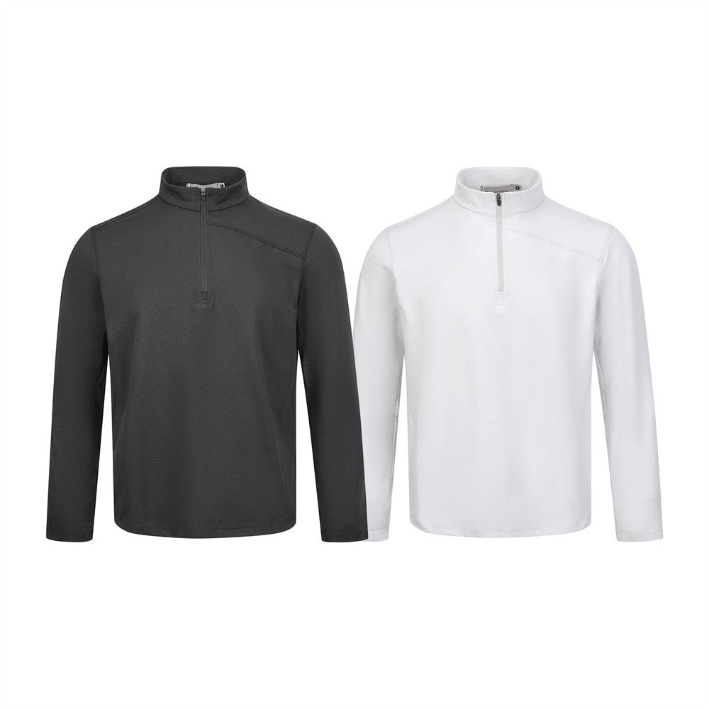 Men's Quarter-Zip Mock Neck Long Sleeve Shirt