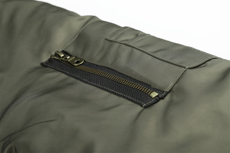 Faux Fur Hood Bomber Jacket – Metal Eyelet Detail Men's Winter Padded Flight