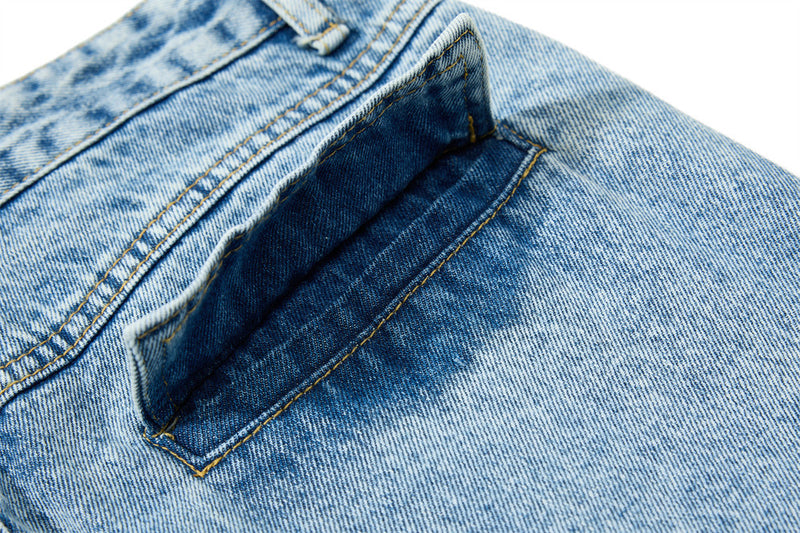 Men's Baggy Cargo Denim Jeans – Wide Leg, Multi-Pocket, Acid Wash