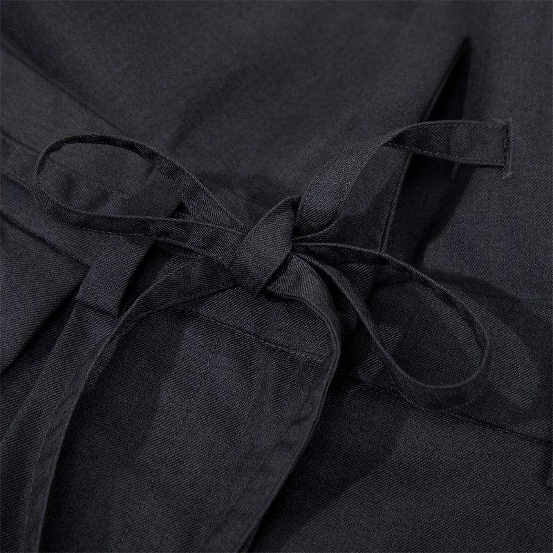 Wide-Leg Pleated Trousers with Fold-Over Waist & Drawstring