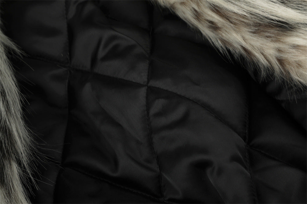 PU Leather Bomber Jacket with Faux Fur Collar & Buckle Strap Stand Neck