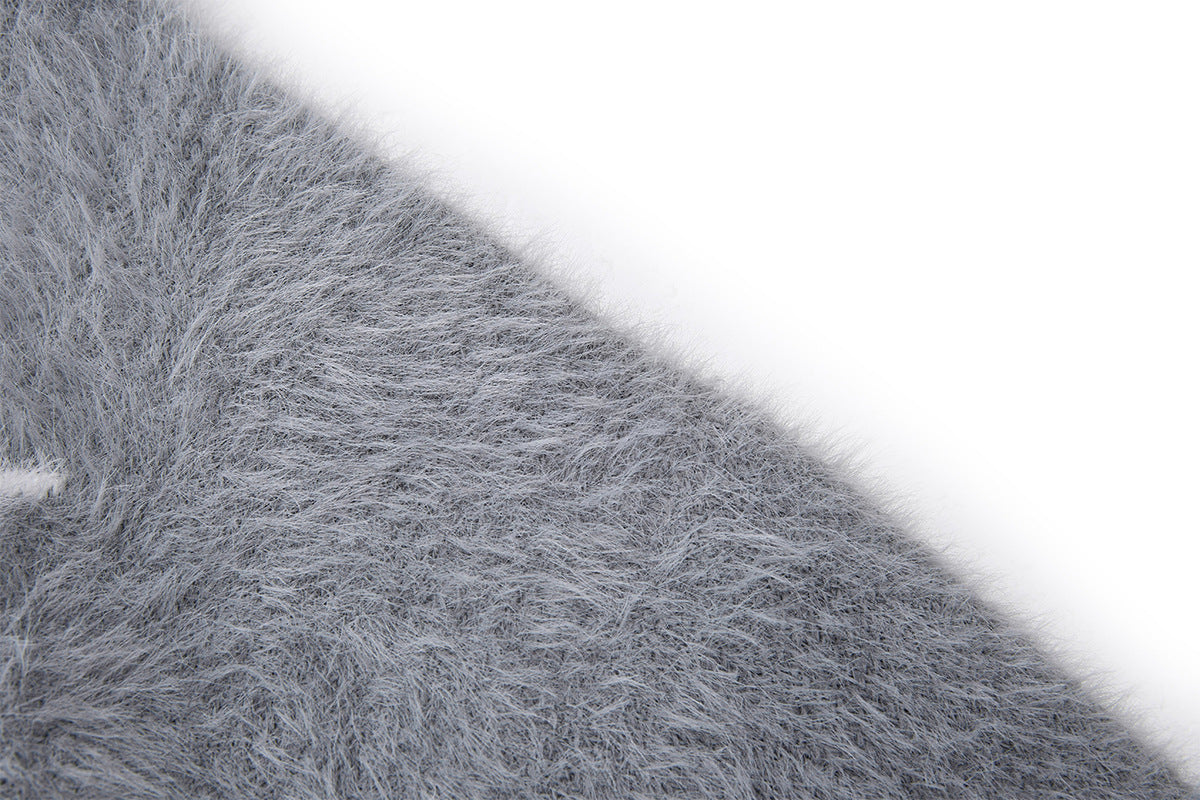 Sweat à capuche zippé en maille duveteuse – Motifs licorne et étoiles