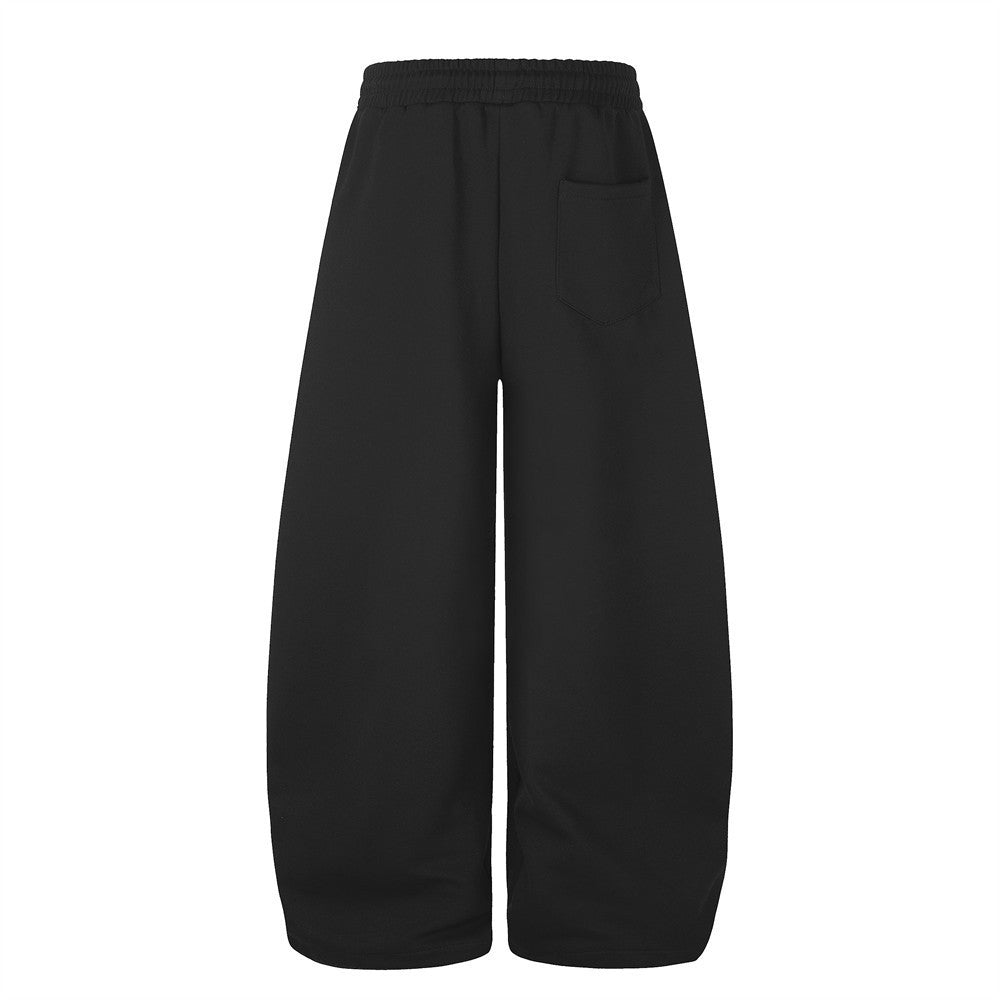 Jogginghose mit weitem Bein und Strass-Schriftzug – Oversize-Streetwear-Jogger für