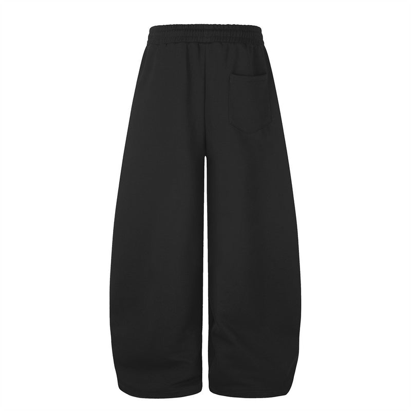 Jogginghose mit weitem Bein und Strass-Schriftzug – Oversize-Streetwear-Jogger für