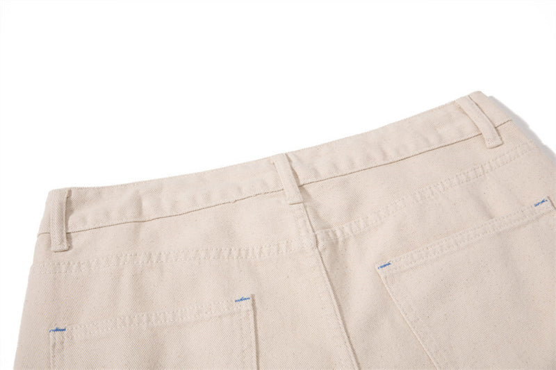 Jeans bootcut à jambes larges pour homme – Denim beige à coupe décontractée