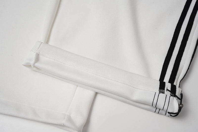 Wide-Leg Sweatpants with Barcode Cross Print & Double Waistband