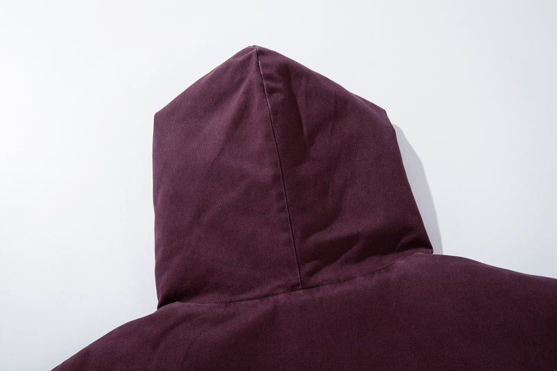 Cazadora bomber oversize con capucha – Prenda acolchada de algodón lavado