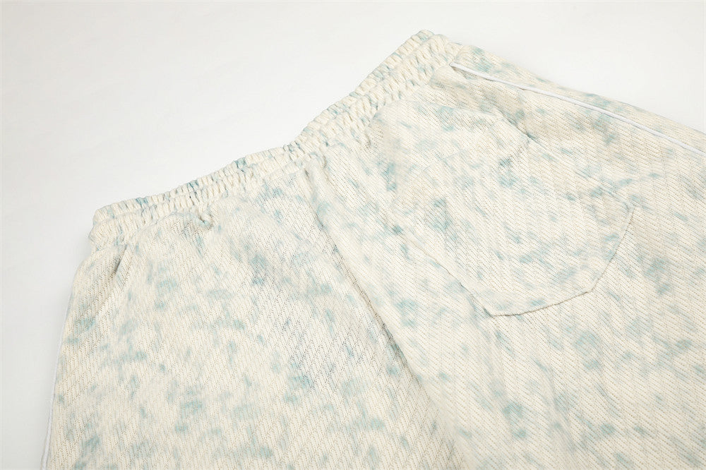 RRR Script Embroidered Acid Wash Wide-Leg Sweatpants