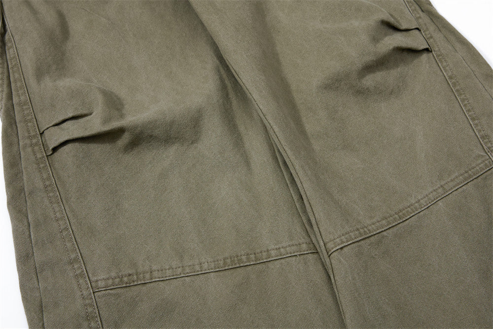 Wide-Leg Cargo Pants – Baggy Fit with Pleated Panels & Utility Pockets
