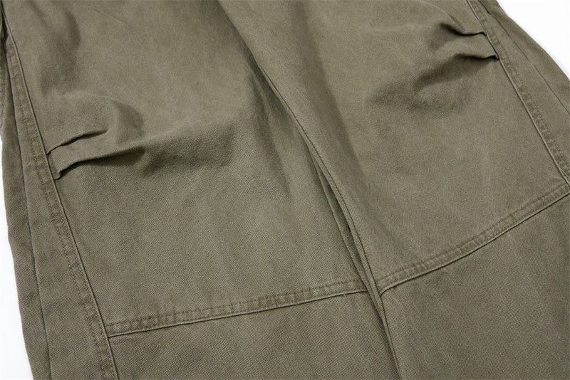 Wide-Leg Cargo Pants – Baggy Fit with Pleated Panels & Utility Pockets