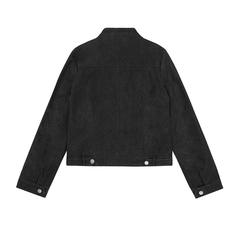 Cropped Moto Biker Jacket – Asymmetric Zip PU Leather Rider Coat