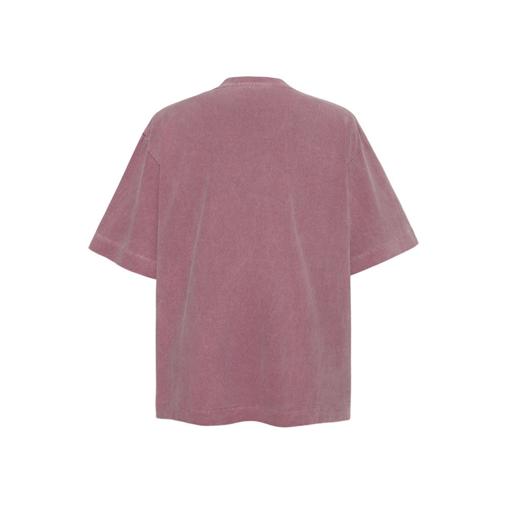 Oversized Graphic Washed T-Shirt – Vintage Street Style Short Sleeve Tee