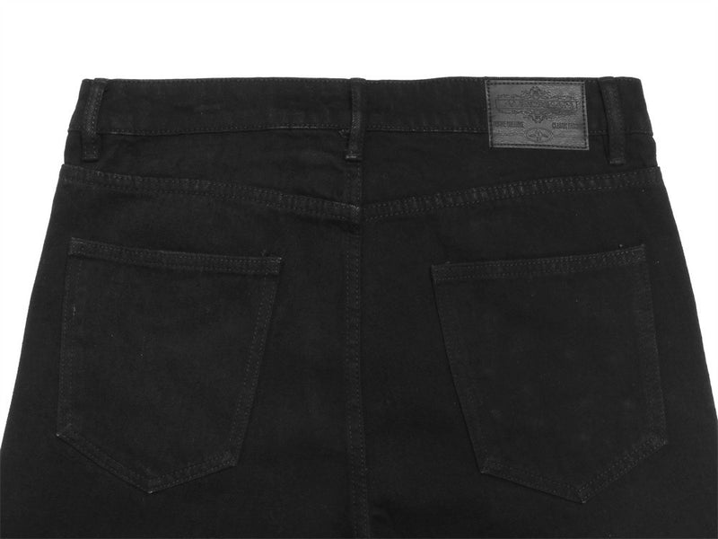 Schwarze Nieten-Wide-Leg-Flare-Jeans für Herren – Retro-Hippie-Denim