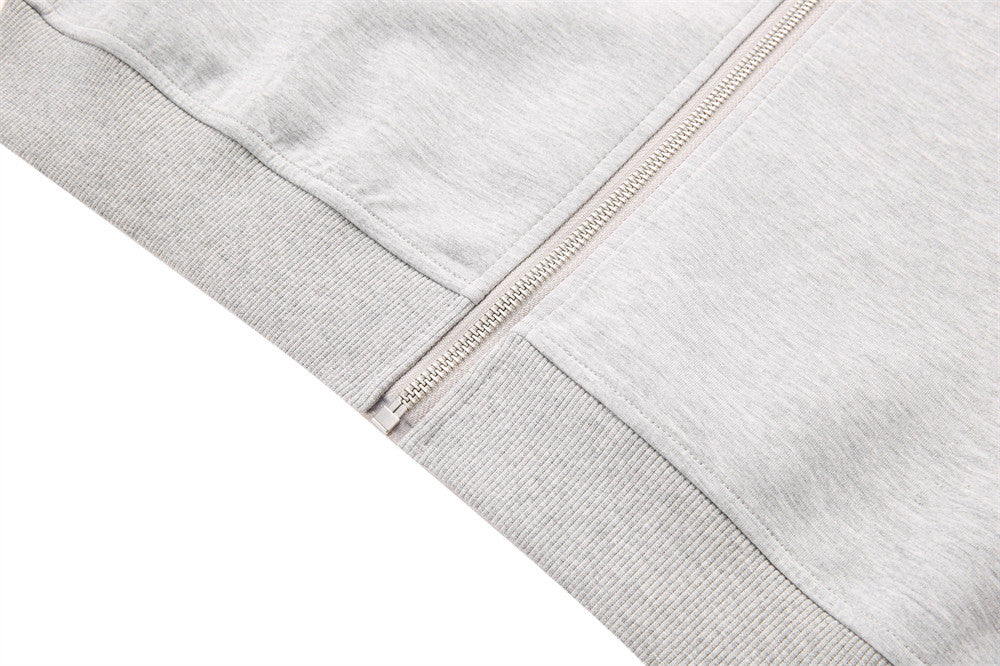 Mock Neck Full-Zip Sweatshirt Jacket – Relaxed Fit Fleece Zip-Up