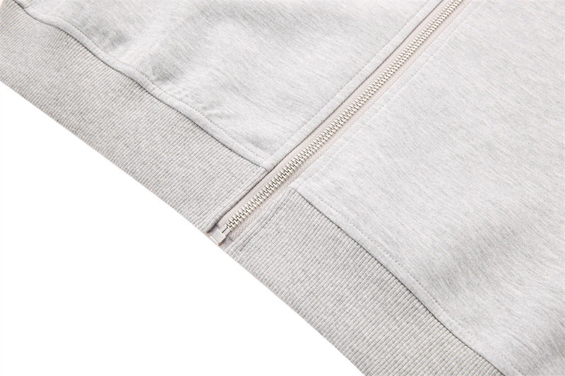 Mock Neck Full-Zip Sweatshirt Jacket – Relaxed Fit Fleece Zip-Up