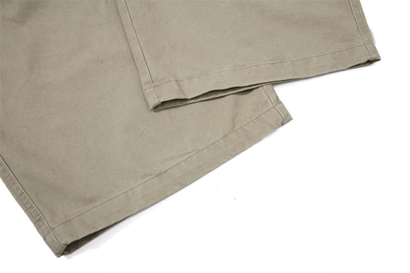 Men's Wide-Leg Cargo Pants – Loose Fit Multi-Pocket Arc-Hem Streetwear Trousers