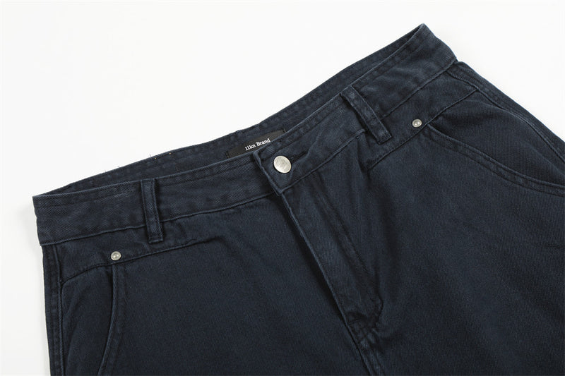 Wide-Leg Straight-Cut Trousers – Men's Relaxed Utility Pants with Back Pocket