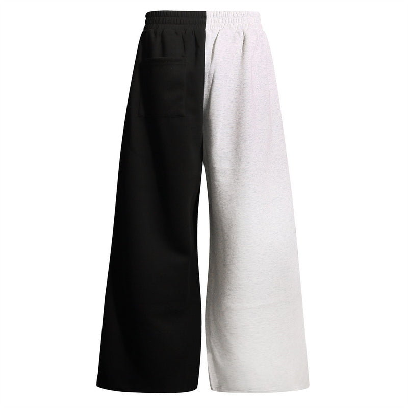 Men's Wide-Leg Sweatpants – Colorblock Union Jack & Camo Print with Script Logo