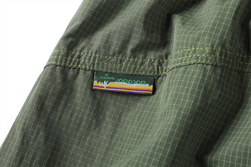 Men's Outdoor Nylon Track Pants with Belt — Contrast Stitch Wide-Leg Casual