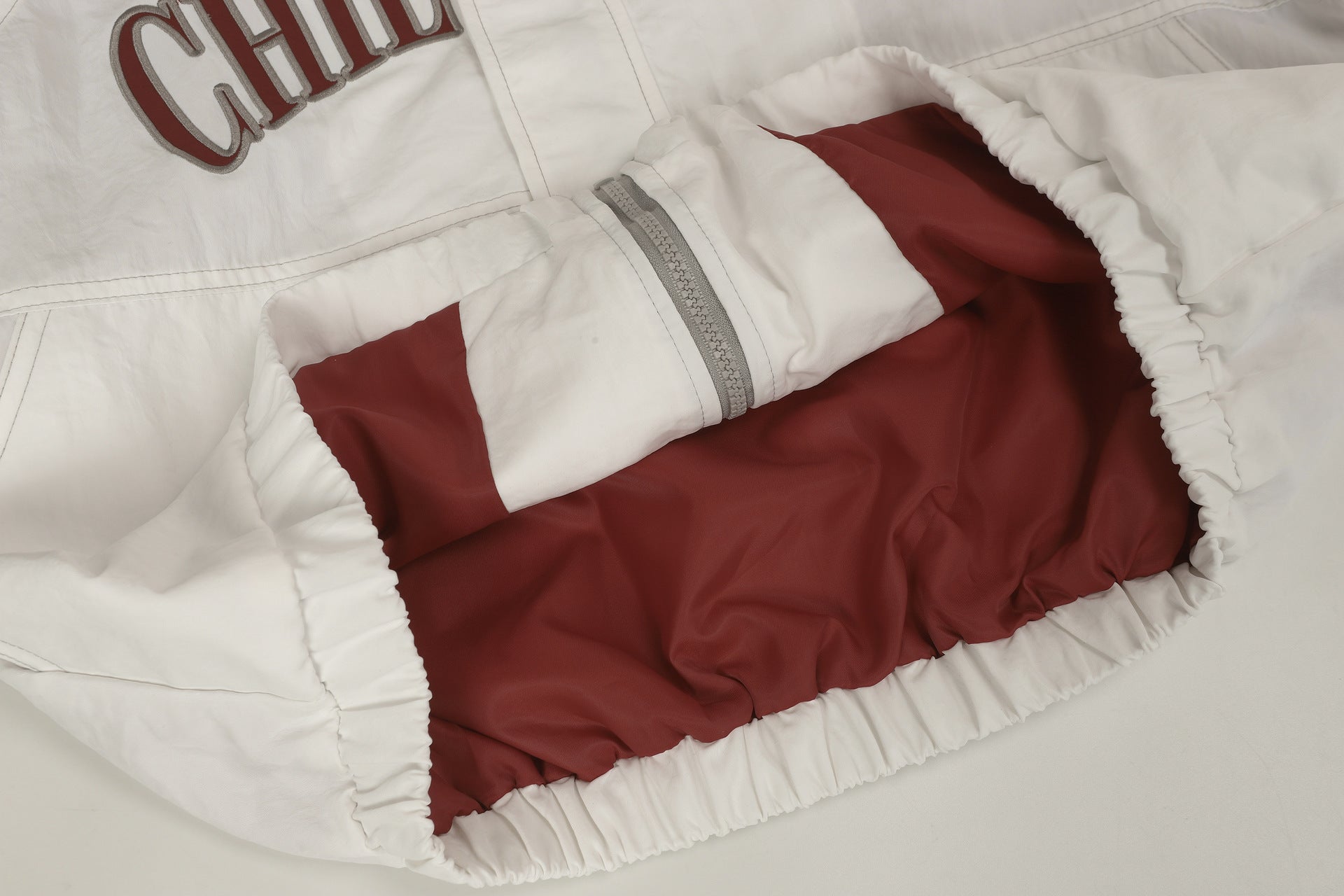 Blouson racing varsity brodé – Veste bomber colorblock CHI67 streetwear
