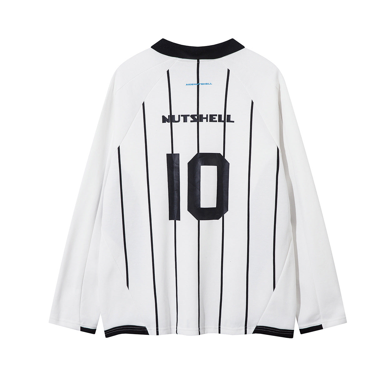 Long Sleeve Athletic Shirt Retro Soccer Jersey – Oversized Pinstripe Football