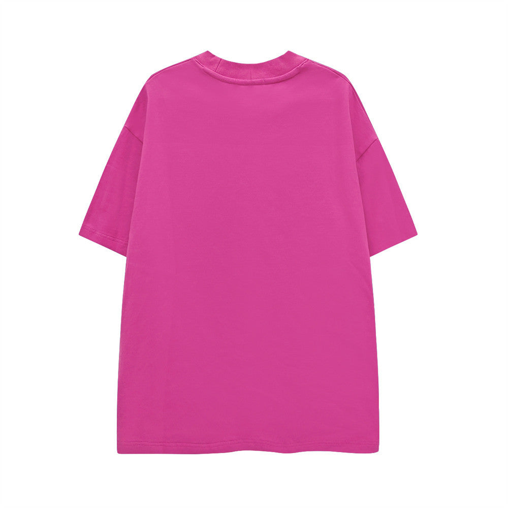 3D Strawberry Print Oversized Drop-Shoulder T-Shirt