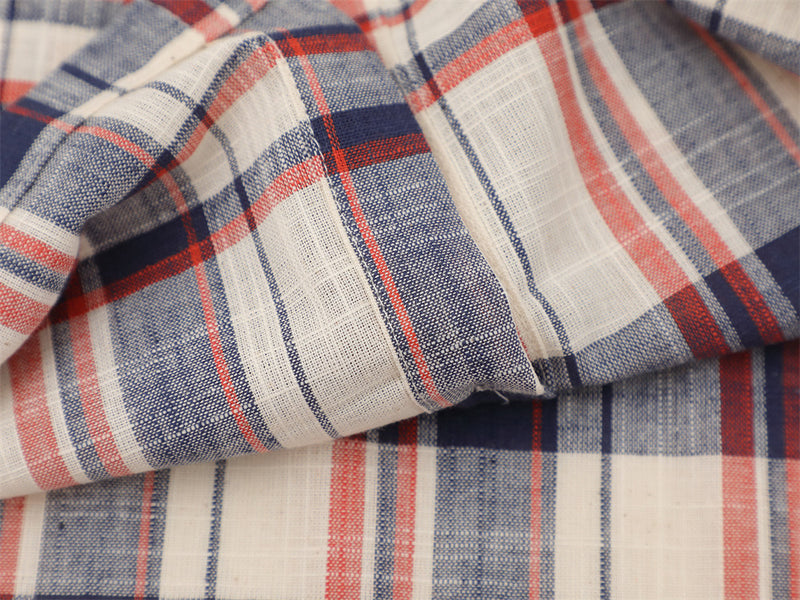 Color Block Plaid Short Sleeve Shirt – Streetwear Oversized Button-Up
