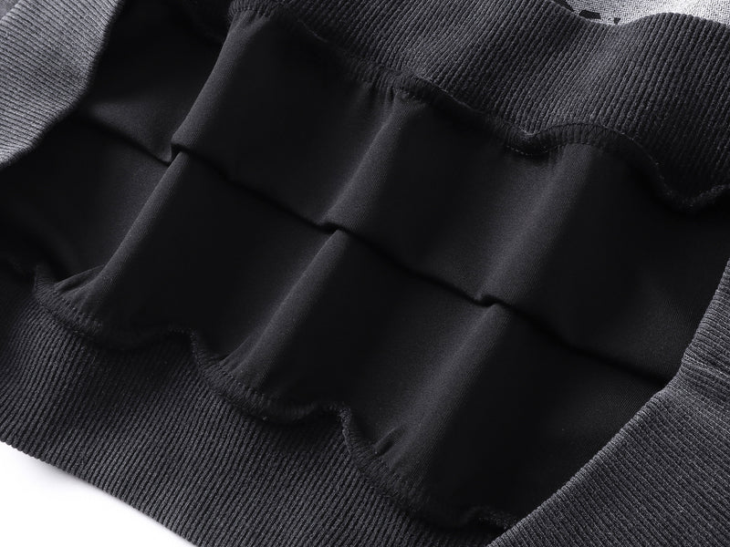 Sudadera de hombre con efecto de dos piezas – Gráfico desgastado «09» y estilo urbano lavado