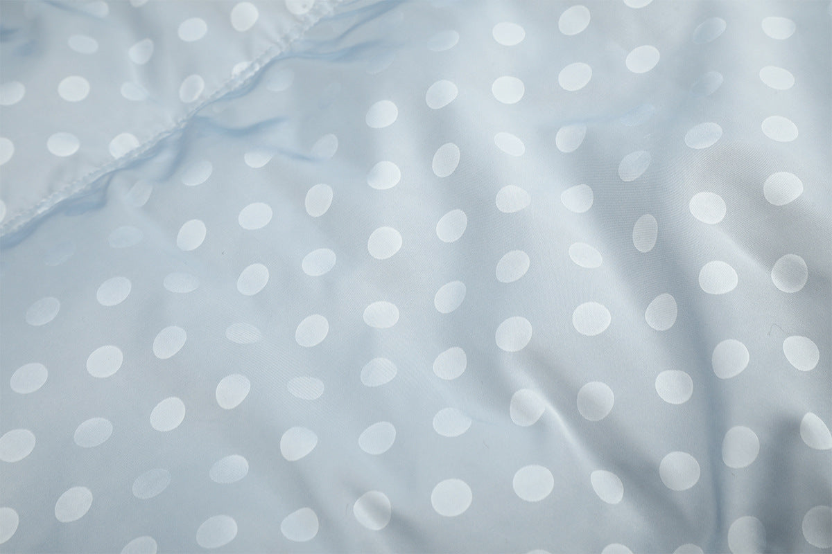 Polka Dot Puffer Bomber Jacket with Oversized Collar